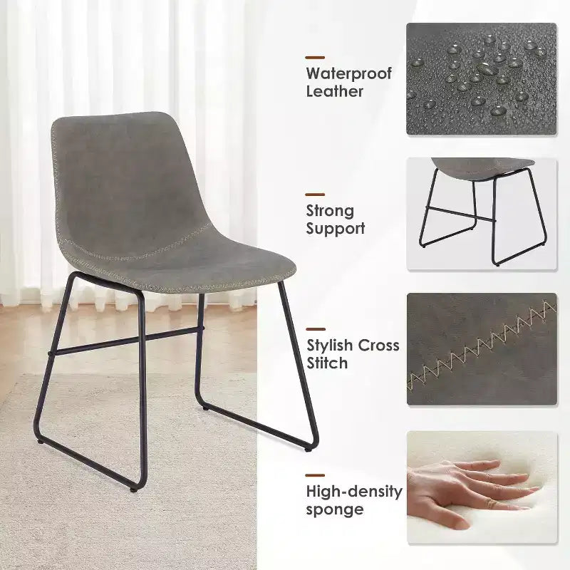 Waterproof Faux Leather Dining Chair