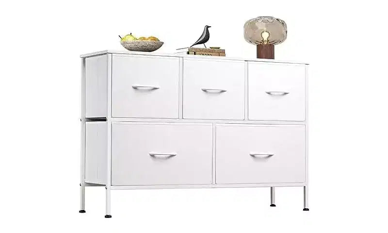 Dresser for Bedroom with 5 Drawers, Long Storage Tower Organizer Unit, Fabric Dresser