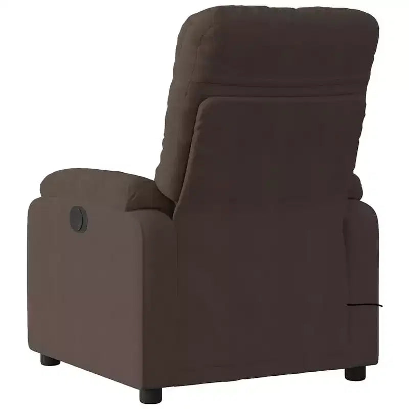 Massage Recliner Chair - Brown Microfiber Manual Reclining Armchair with Vibration Massage & Side Pocket for Living Room, Lounge