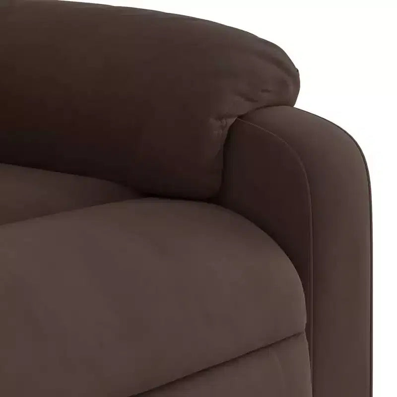 Massage Recliner Chair - Brown Microfiber Manual Reclining Armchair with Vibration Massage & Side Pocket for Living Room, Lounge