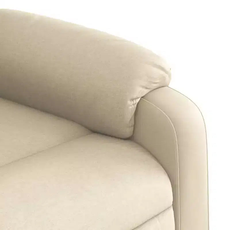 Electric Power Lift Massage Recliner Chair - Cream Fabric, Motorized Adjustments, Vibration Massage, Comfort Design for Elderly