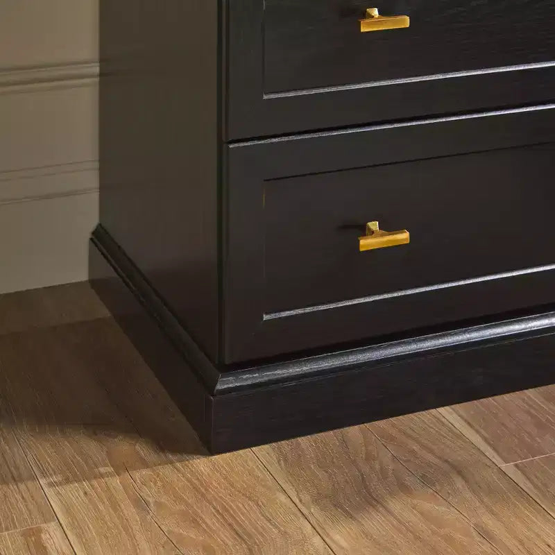 Modern Farmhouse Nightstand with Open Shelf for Bedroom Storage