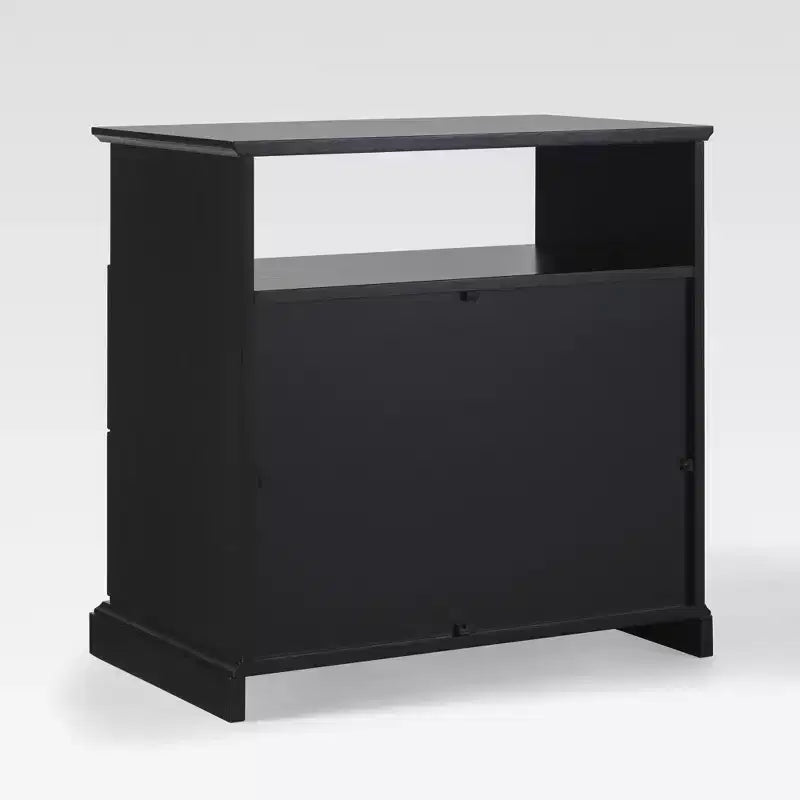 Modern Farmhouse Nightstand with Open Shelf for Bedroom Storage