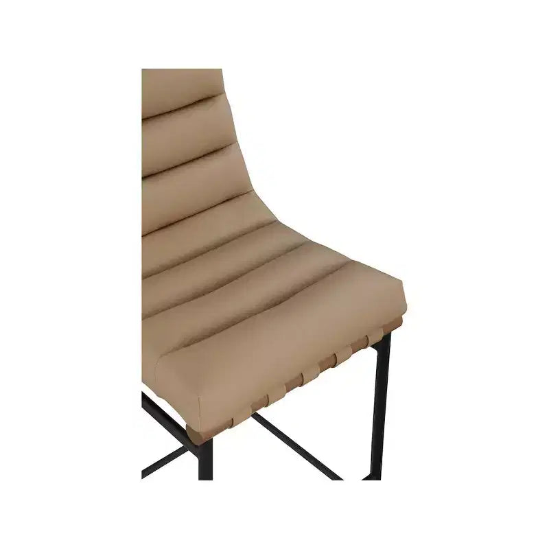 Tan Vegan Leather Counter Stool