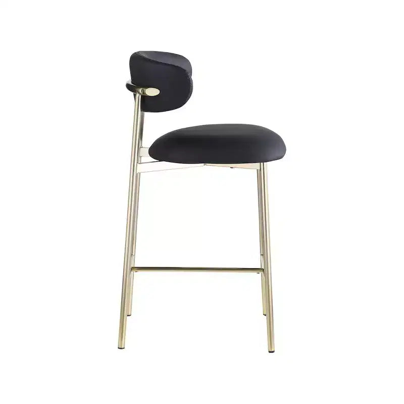 Black Vegan Leather Counter Stool