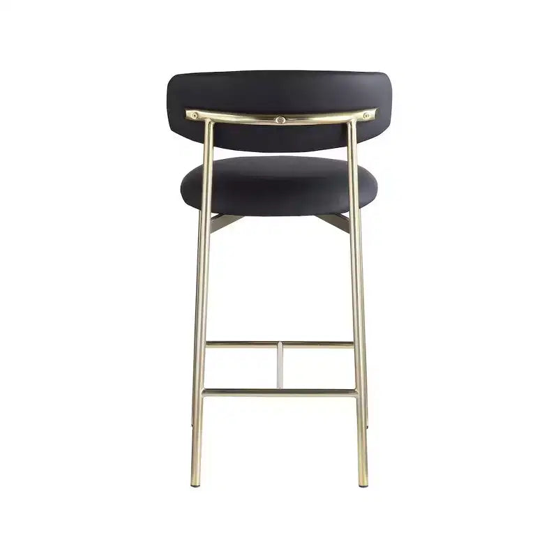Black Vegan Leather Counter Stool