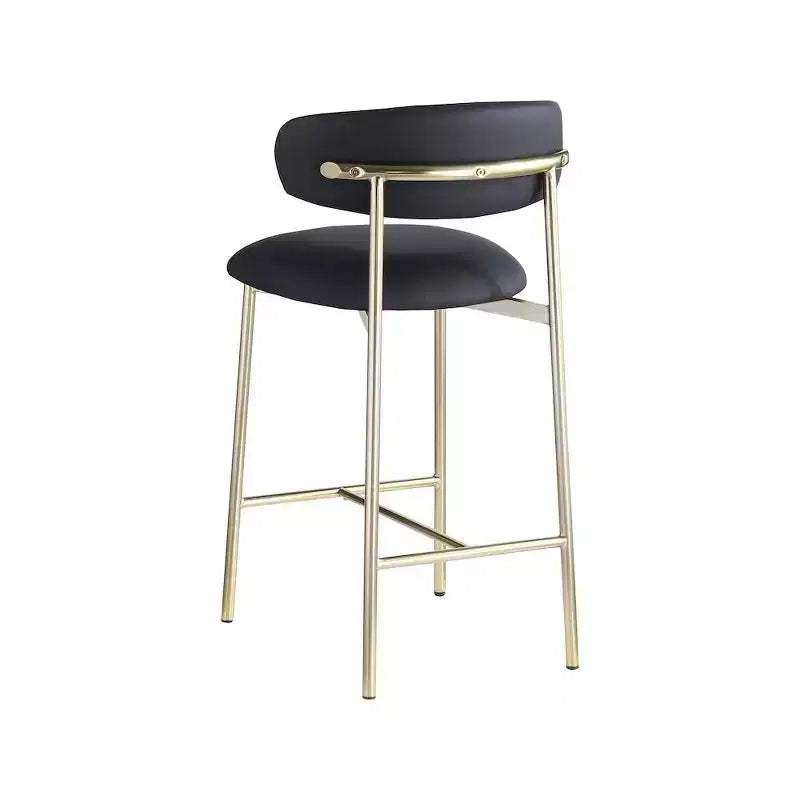 Black Vegan Leather Counter Stool