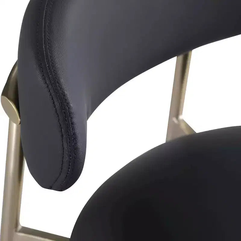 Black Vegan Leather Counter Stool