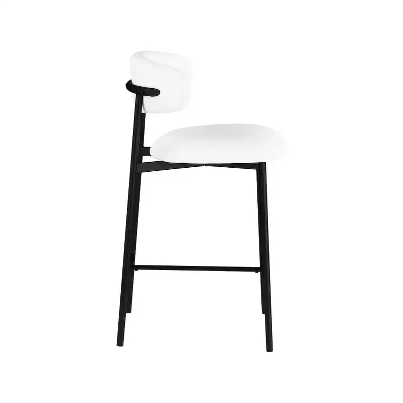 White Vegan Leather Counter Stool