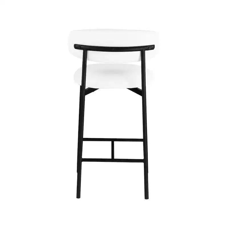 White Vegan Leather Counter Stool