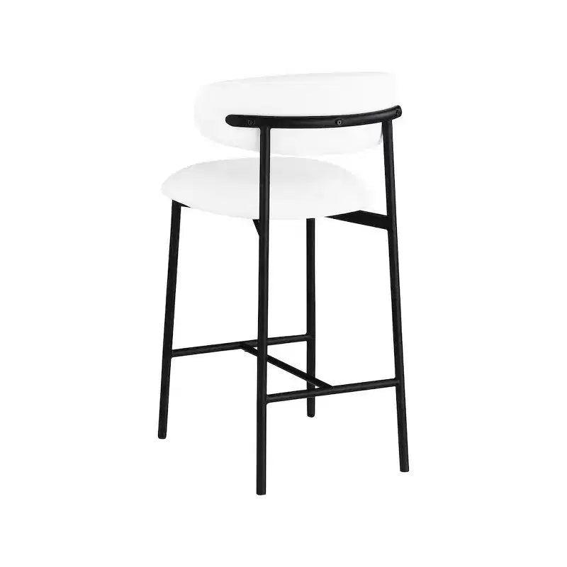 White Vegan Leather Counter Stool