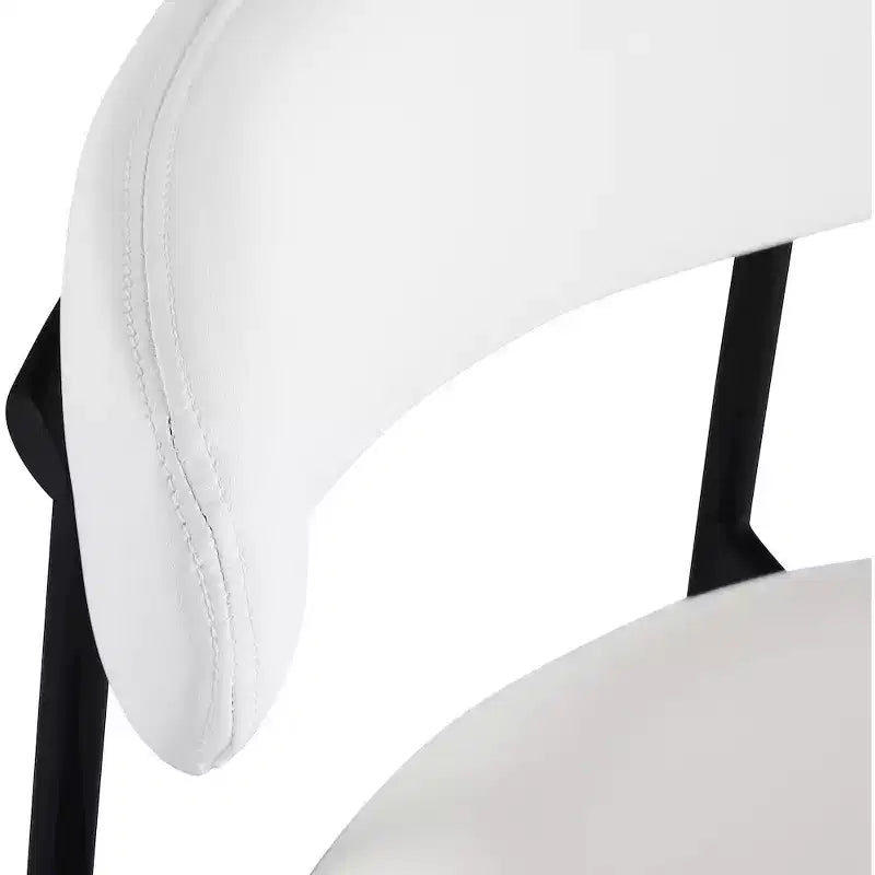 White Vegan Leather Counter Stool