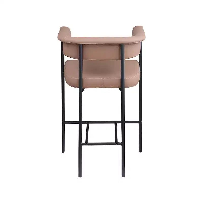 Tan Vegan Leather Counter Stool