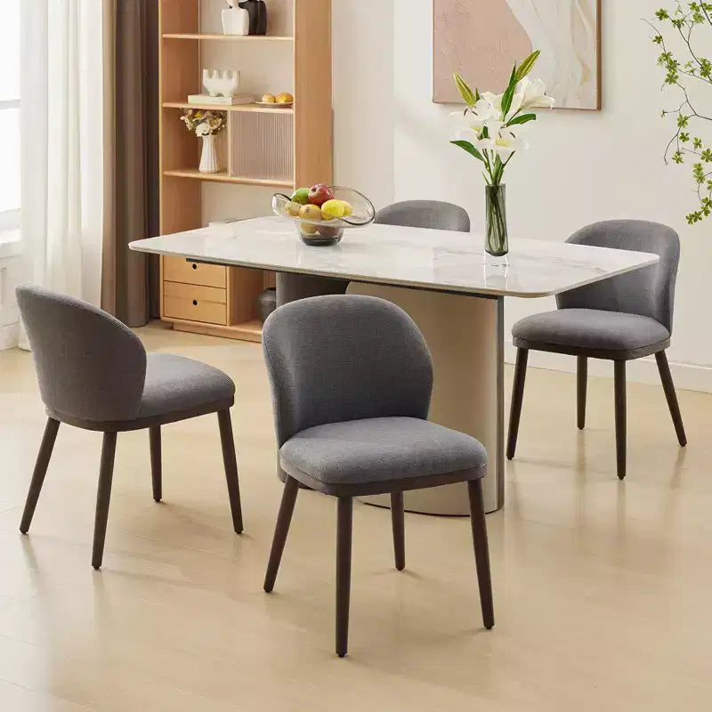 Modern Dining Chair, Upholstered with Wood Legs, Ergonomic Back Support, 265Lbs Capacity for Kitchen Dining Room Restaurant