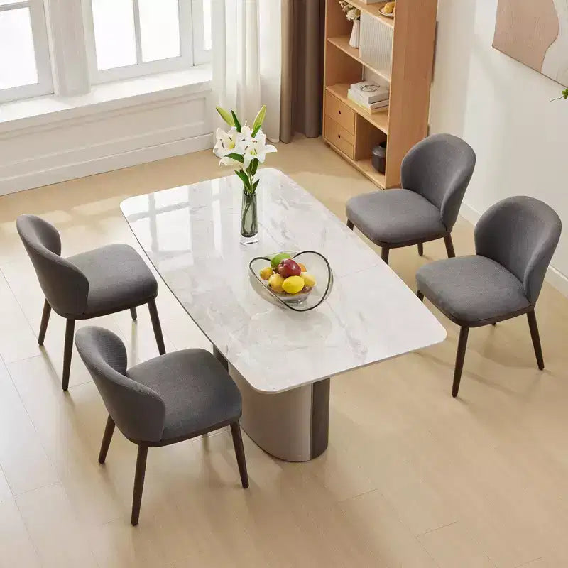 Modern Dining Chair, Upholstered with Wood Legs, Ergonomic Back Support, 265Lbs Capacity for Kitchen Dining Room Restaurant