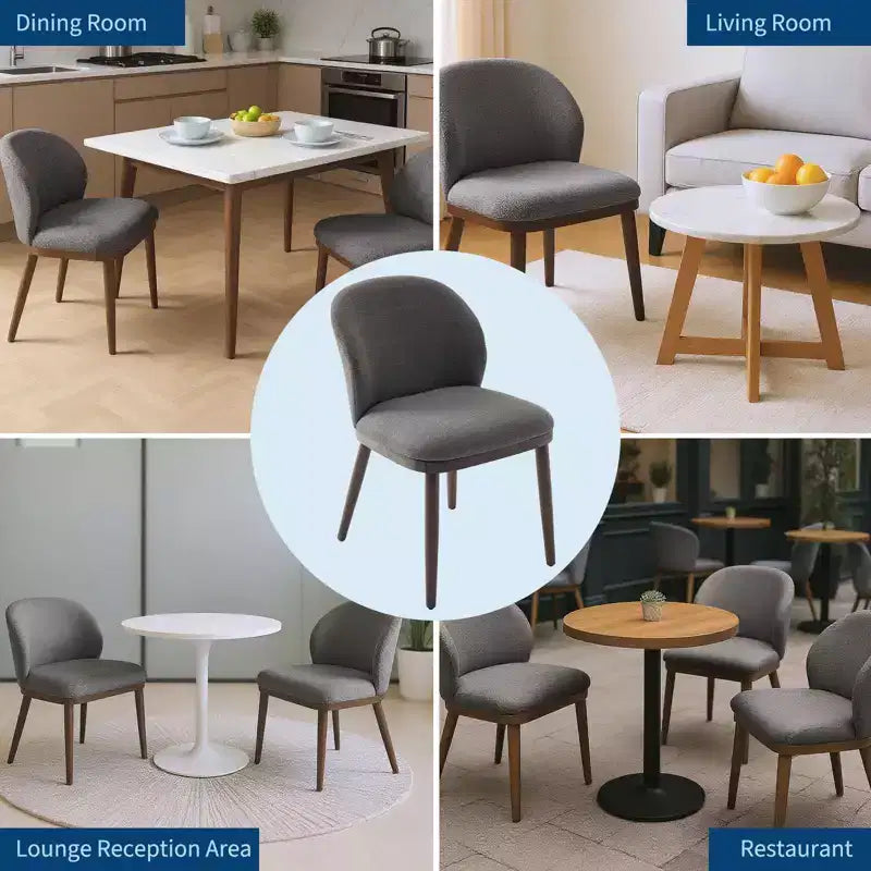 Modern Dining Chair, Upholstered with Wood Legs, Ergonomic Back Support, 265Lbs Capacity for Kitchen Dining Room Restaurant