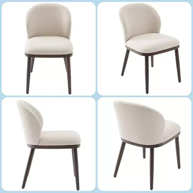 Modern Dining Chair, Upholstered with Wood Legs, Ergonomic Back Support, 265Lbs Capacity for Kitchen Dining Room Restaurant