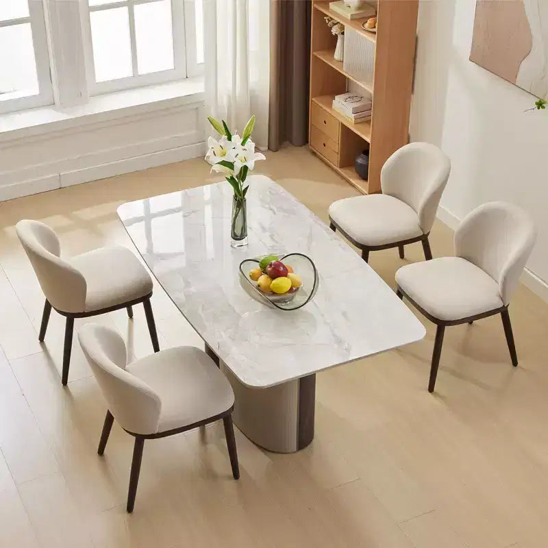Modern Dining Chair, Upholstered with Wood Legs, Ergonomic Back Support, 265Lbs Capacity for Kitchen Dining Room Restaurant
