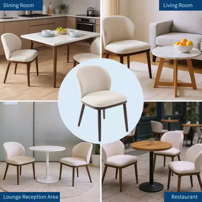 Modern Dining Chair, Upholstered with Wood Legs, Ergonomic Back Support, 265Lbs Capacity for Kitchen Dining Room Restaurant