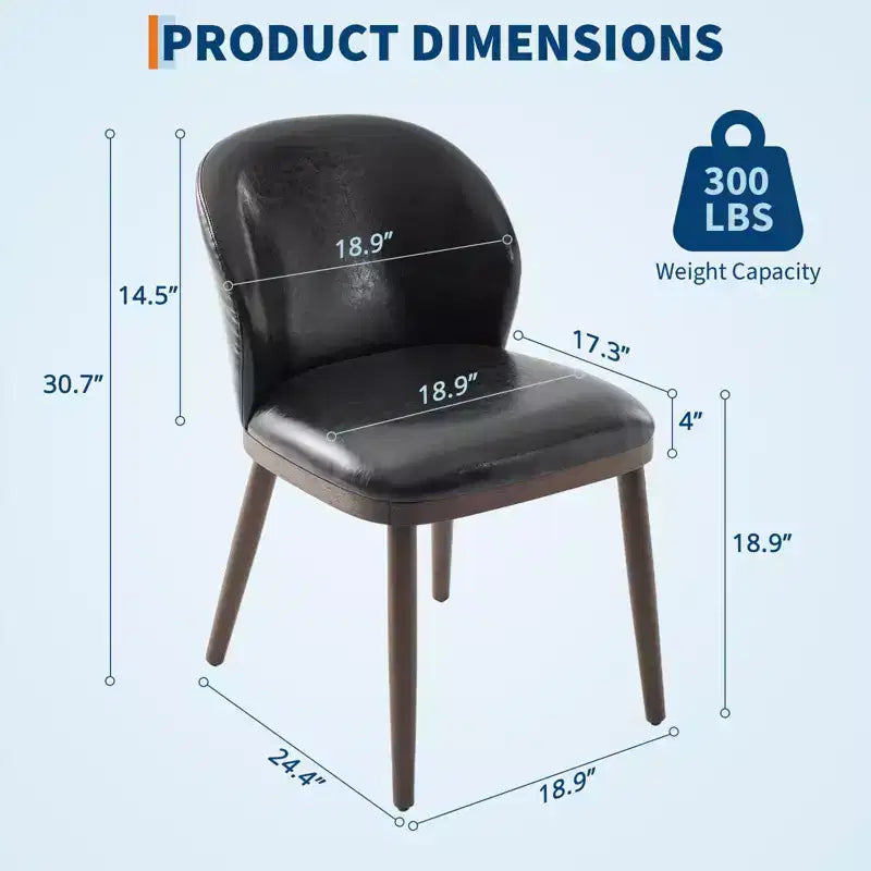 Modern Dining Chair, Upholstered with Wood Legs, Ergonomic Back Support, 265Lbs Capacity for Kitchen Dining Room Restaurant