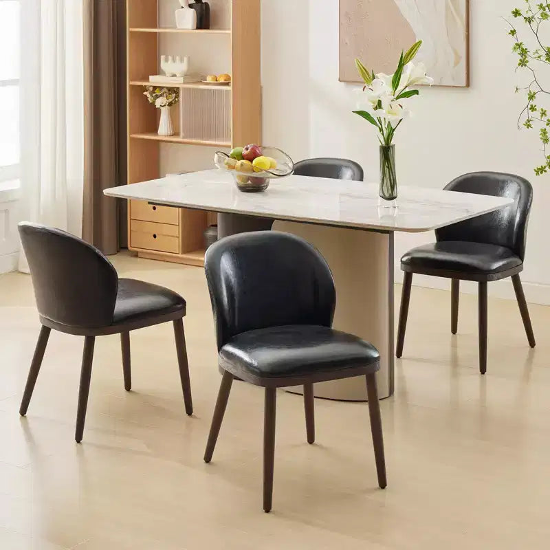Modern Dining Chair, Upholstered with Wood Legs, Ergonomic Back Support, 265Lbs Capacity for Kitchen Dining Room Restaurant