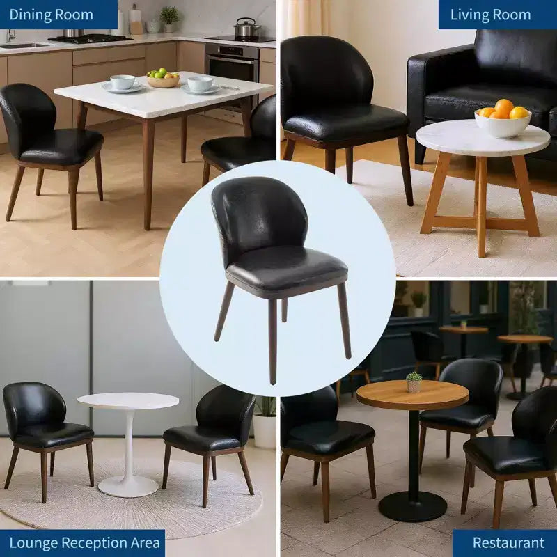 Modern Dining Chair, Upholstered with Wood Legs, Ergonomic Back Support, 265Lbs Capacity for Kitchen Dining Room Restaurant