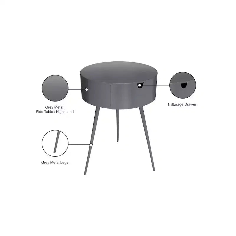 Metal Side Table Nightstand