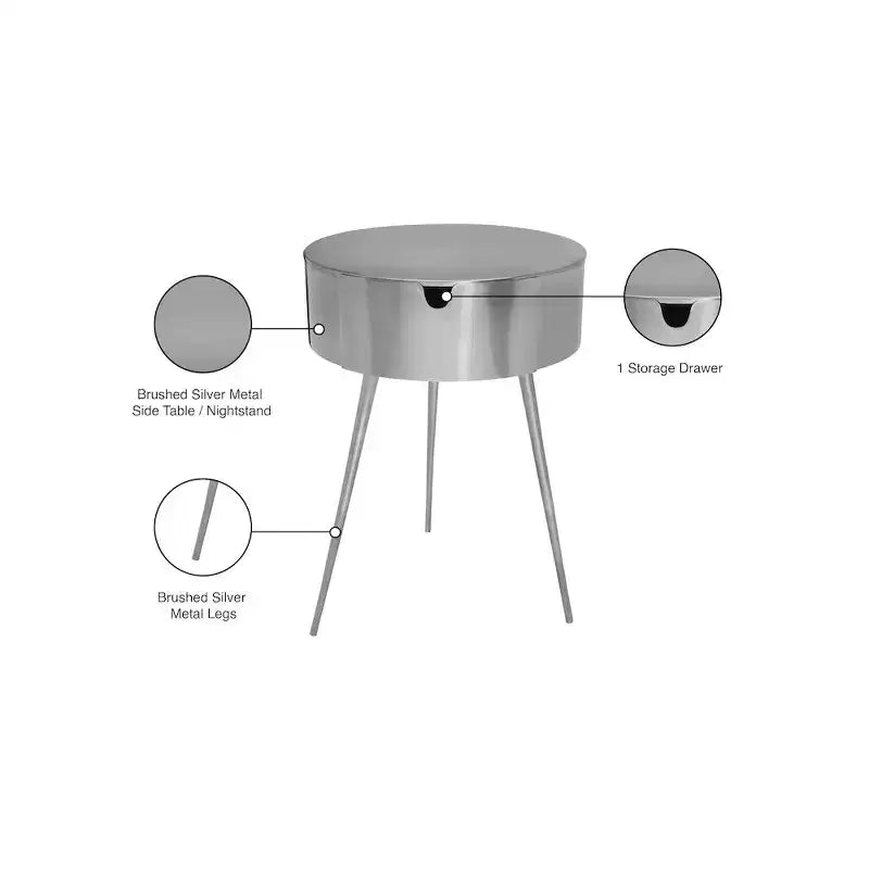 Metal Side Table Nightstand