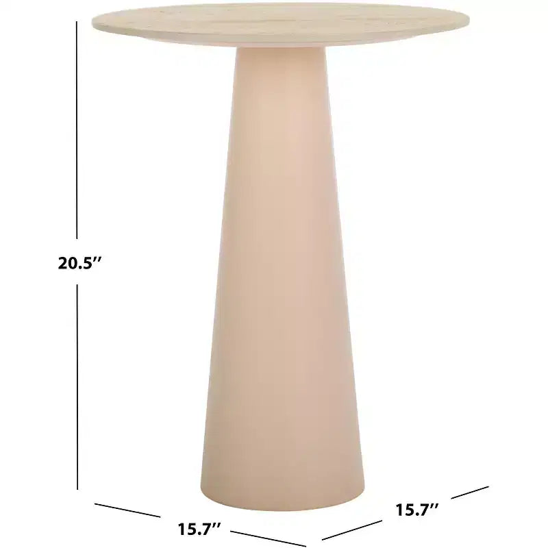 Short Ceramic Side Table - Beige Ceramic/Beige