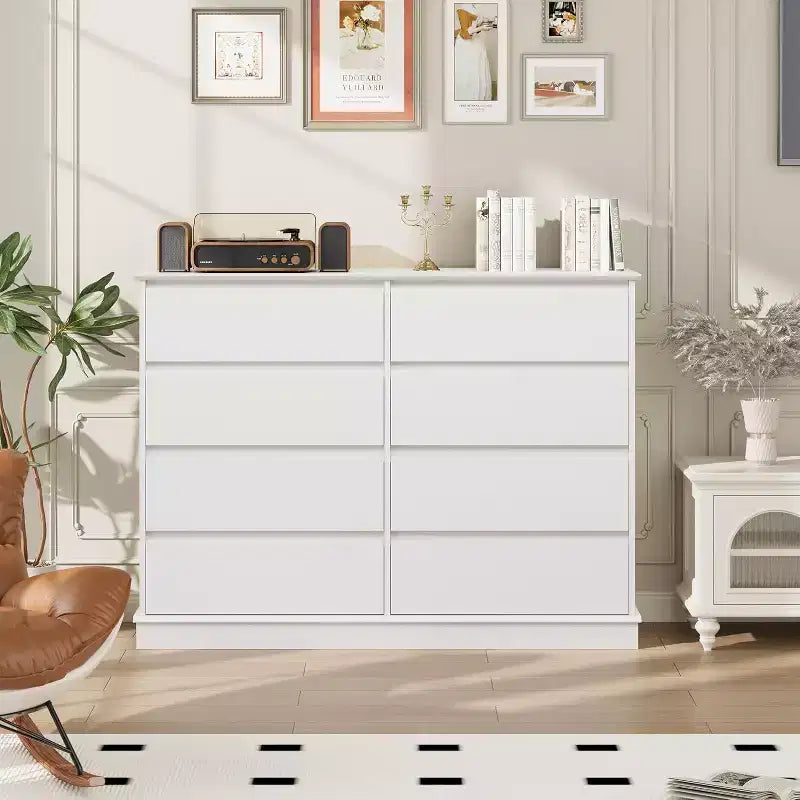 8 Drawer Dressers for Bedroom, Chest of Drawers with Deep Drawers, Large Double Dresser for Closet with Wide Top