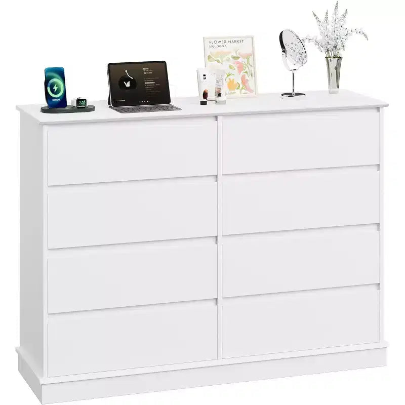 8 Drawer Dressers for Bedroom, Chest of Drawers with Deep Drawers, Large Double Dresser for Closet with Wide Top