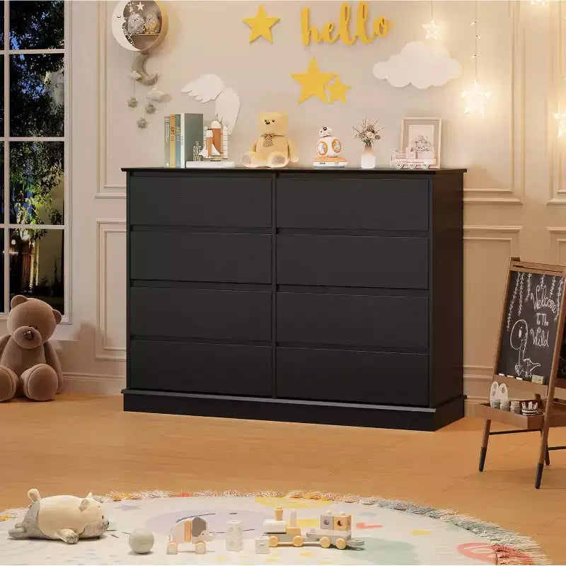 8 Drawer Dressers for Bedroom, Chest of Drawers with Deep Drawers, Large Double Dresser for Closet with Wide Top