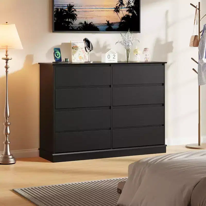 8 Drawer Dressers for Bedroom, Chest of Drawers with Deep Drawers, Large Double Dresser for Closet with Wide Top