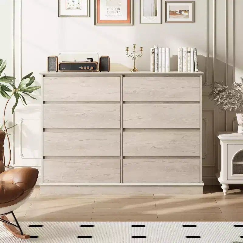 8 Drawer Dressers for Bedroom, Chest of Drawers with Deep Drawers, Large Double Dresser for Closet with Wide Top