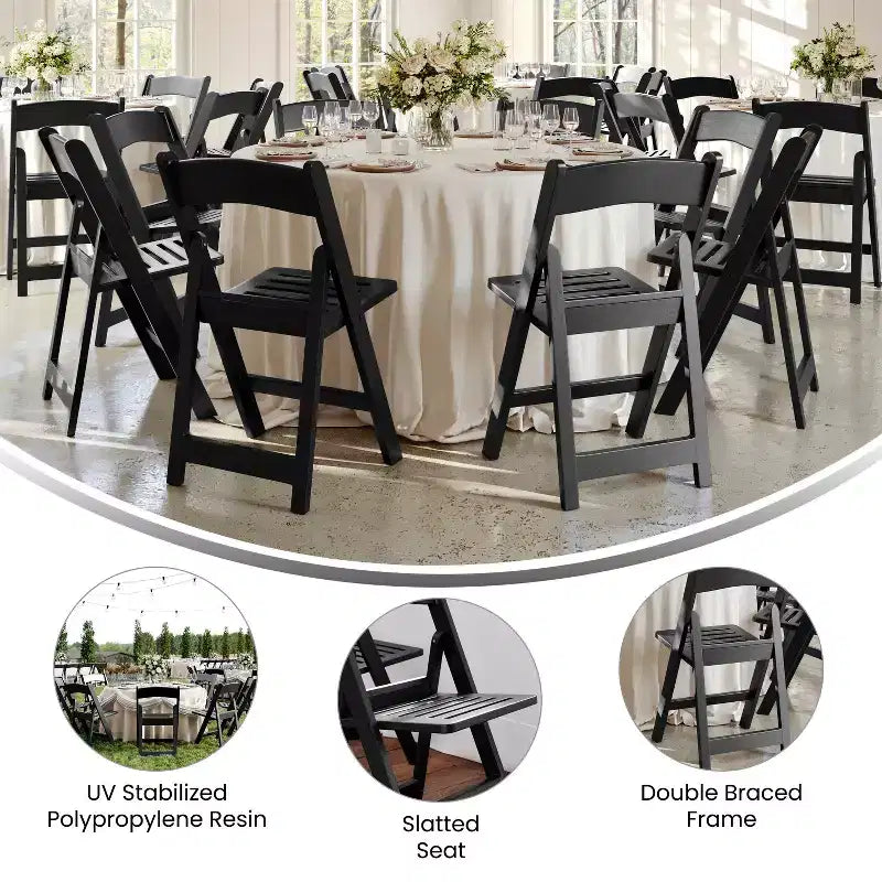 800 lb. Capacity Resin Folding Chair with Slatted Seat