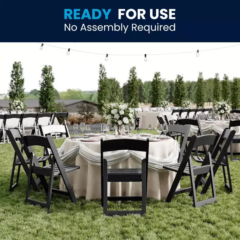 800 lb. Capacity Resin Folding Chair with Slatted Seat