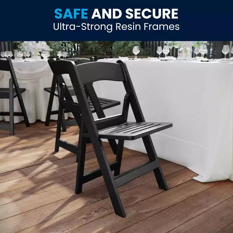 800 lb. Capacity Resin Folding Chair with Slatted Seat