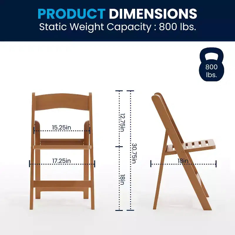 800 lb. Capacity Resin Folding Chair with Slatted Seat