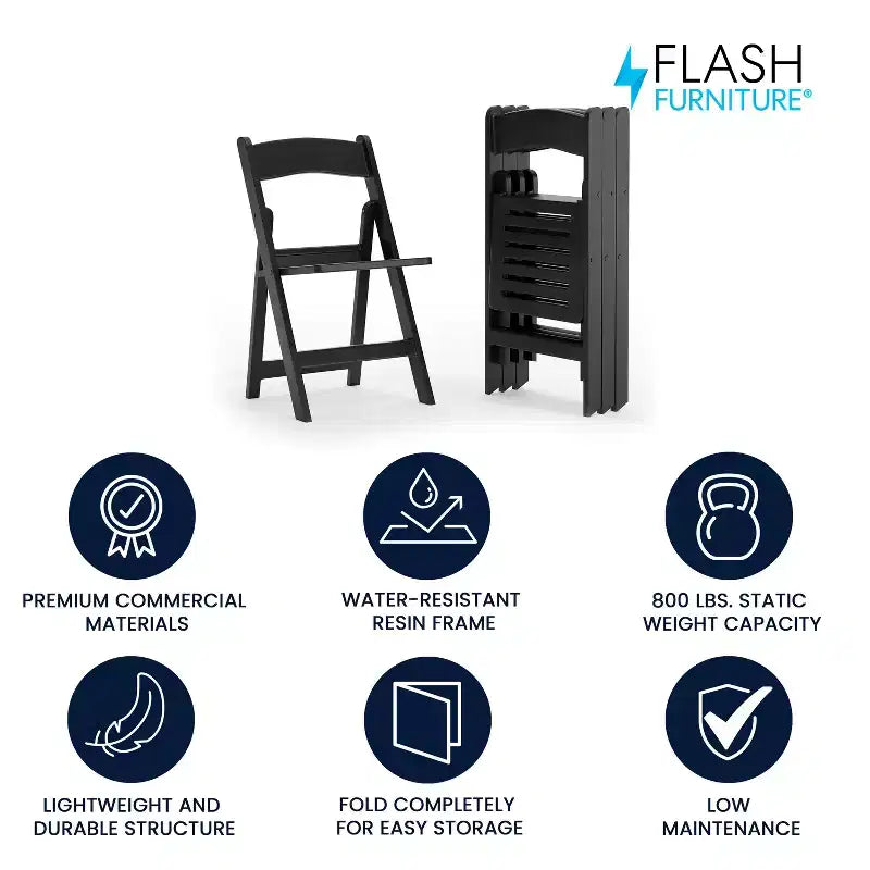 800 lb. Capacity Resin Folding Chair with Slatted Seat
