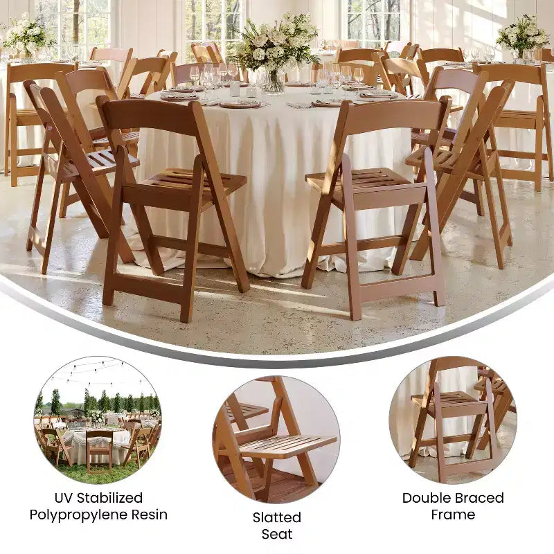 800 lb. Capacity Resin Folding Chair with Slatted Seat