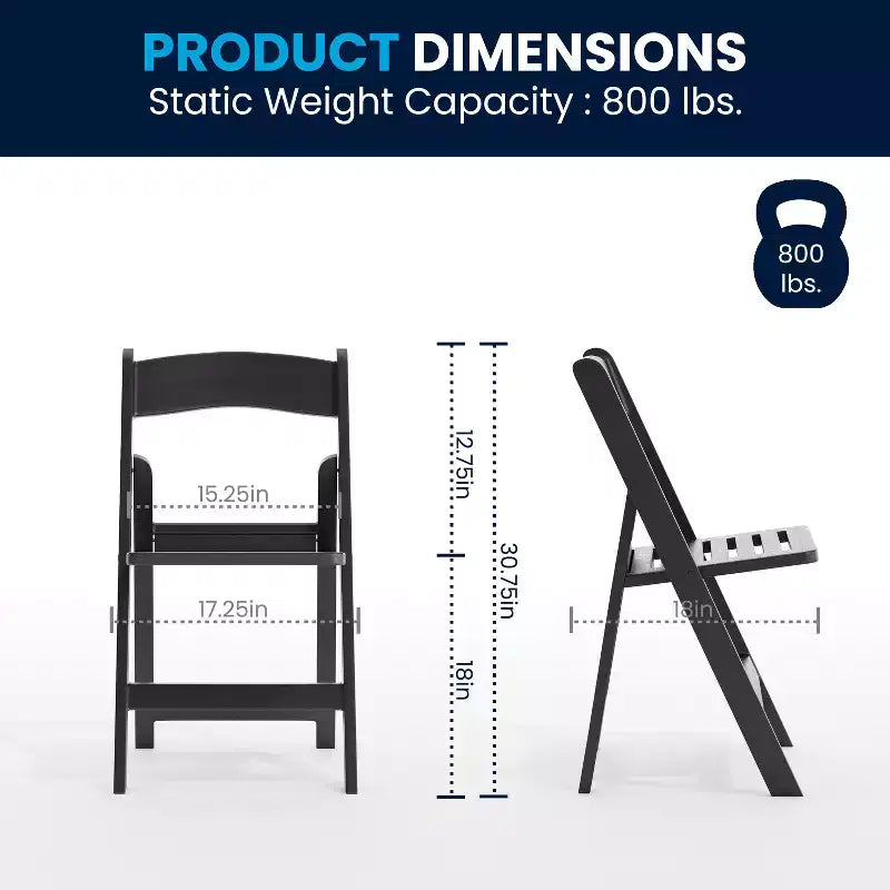 800 lb. Capacity Resin Folding Chair with Slatted Seat