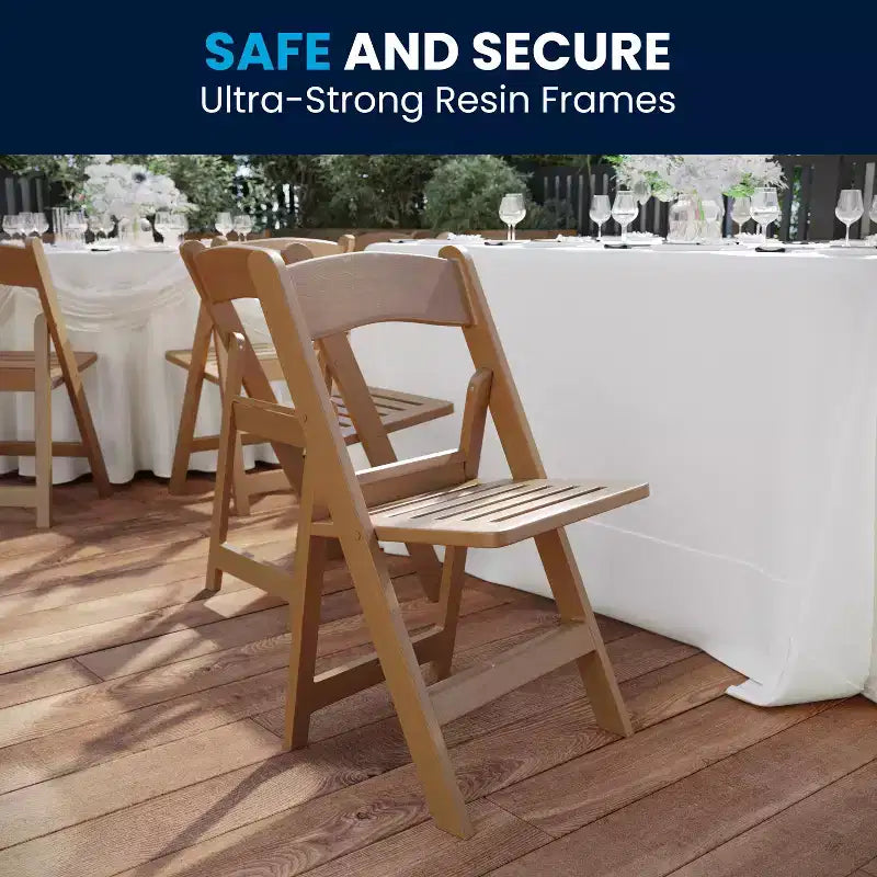 800 lb. Capacity Resin Folding Chair with Slatted Seat