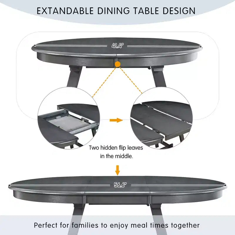 Round Extendable Wood Dining Table