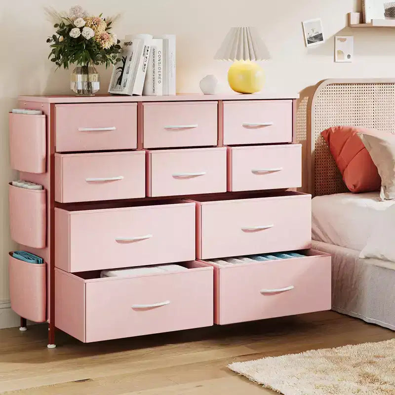 10 Drawers Dresser for Bedroom, Dresser & Chest of Drawers with Fabric Bins, Chests of Drawers Organizer for Closet Hallway Living Room