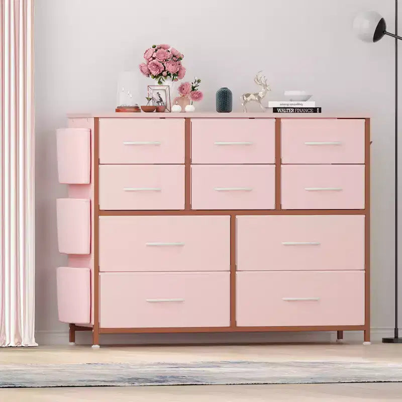 10 Drawers Dresser for Bedroom, Dresser & Chest of Drawers with Fabric Bins, Chests of Drawers Organizer for Closet Hallway Living Room