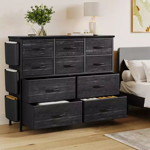 10 Drawers Dresser for Bedroom, Dresser & Chest of Drawers with Fabric Bins, Chests of Drawers Organizer for Closet Hallway Living Room