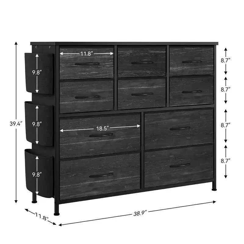 10 Drawers Dresser for Bedroom, Dresser & Chest of Drawers with Fabric Bins, Chests of Drawers Organizer for Closet Hallway Living Room