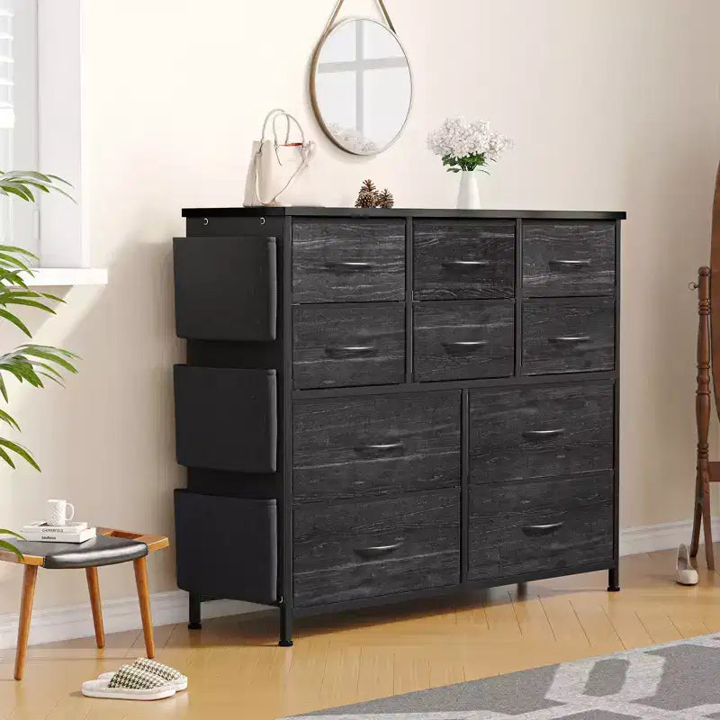 10 Drawers Dresser for Bedroom, Dresser & Chest of Drawers with Fabric Bins, Chests of Drawers Organizer for Closet Hallway Living Room