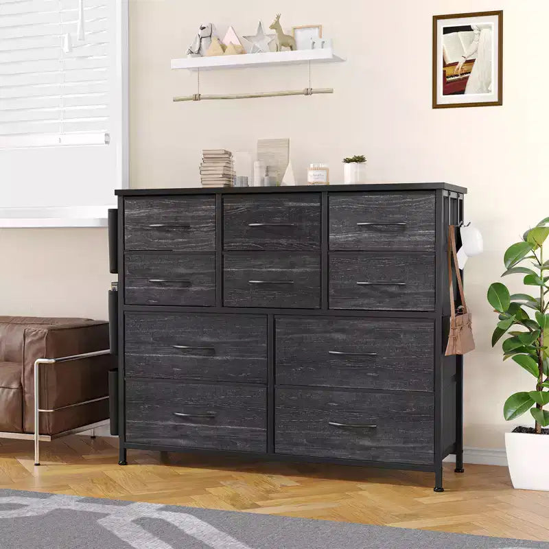 10 Drawers Dresser for Bedroom, Dresser & Chest of Drawers with Fabric Bins, Chests of Drawers Organizer for Closet Hallway Living Room
