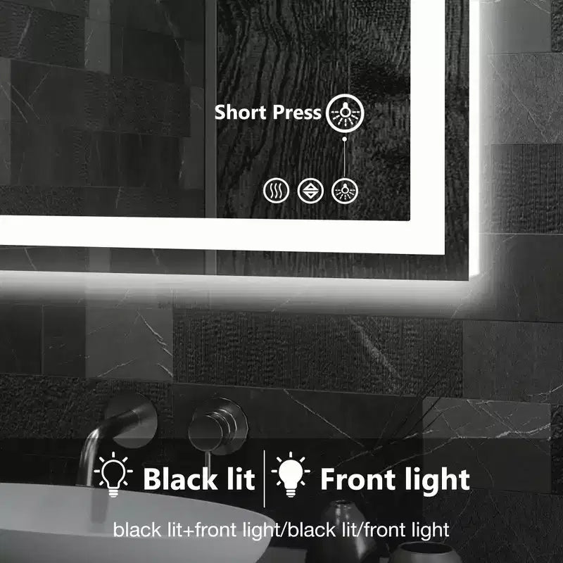 Bathroom Mirror Dual Light Source Three Lighting Modes